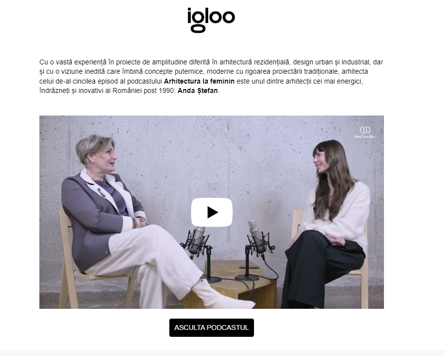 Podcast Arhitectura la feminin – igloo media