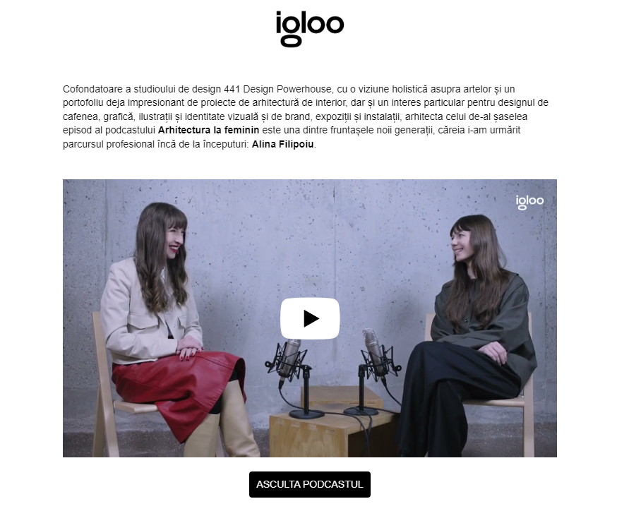 Podcast Arhitectura la feminin – igloo media