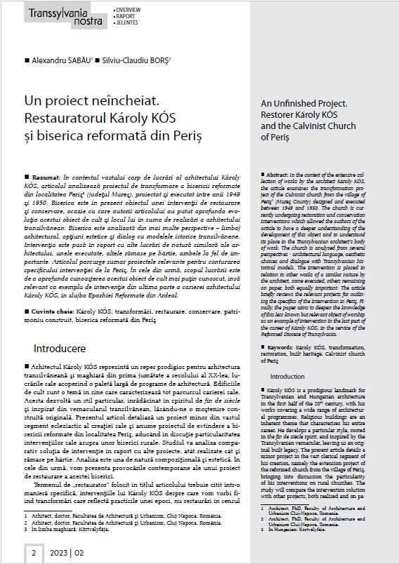 Revista Transsylvania Nostra, numerele 1 și 2, 2023 – Fundația Transsylvania Nostra