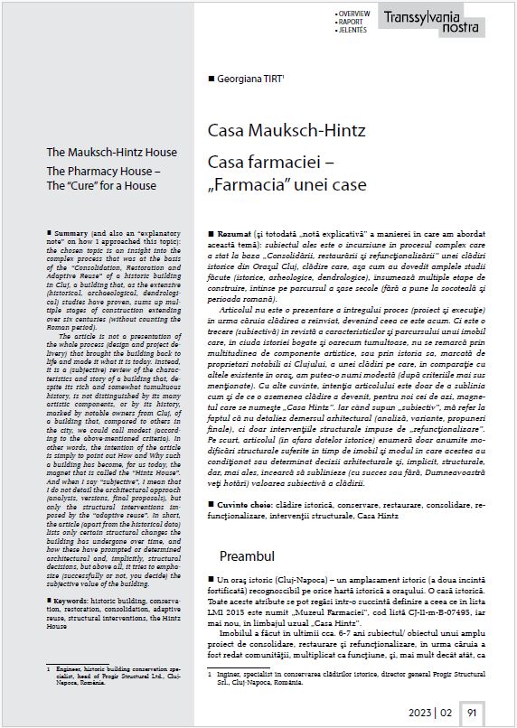 Revista Transsylvania Nostra, numerele 1 și 2, 2023 – Fundația Transsylvania Nostra