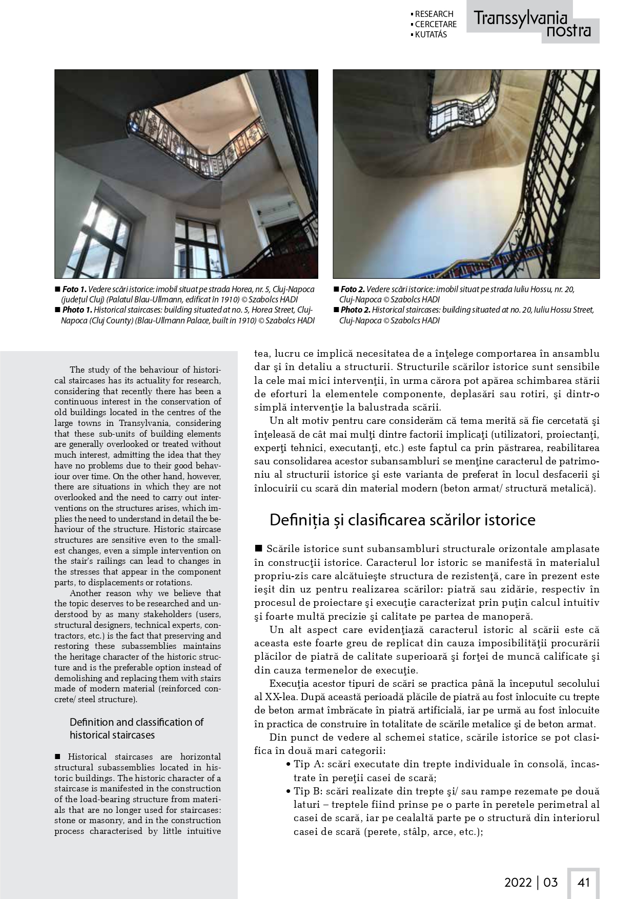 Revista Transsylvania Nostra, numerele 2 și 3, 2022 – Fundația Transsylvania Nostra